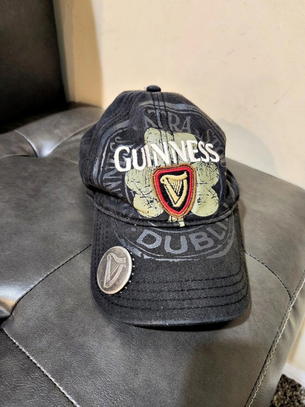 Vintage Guinness Black Bottle Opener Baseball Cap